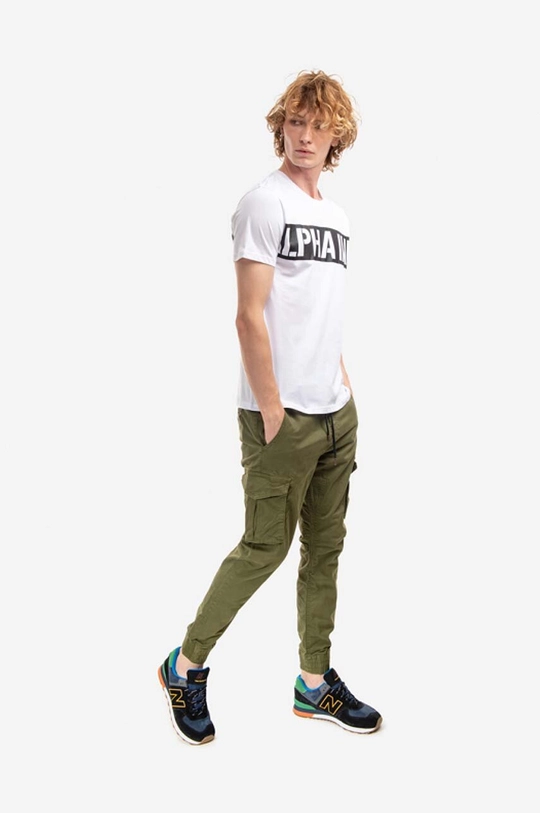 Alpha Industries tricou din bumbac alb