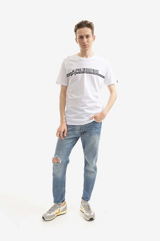 Βαμβακερό μπλουζάκι Alpha Industries Koszulka Alpha Industries T 126505 92 λευκό