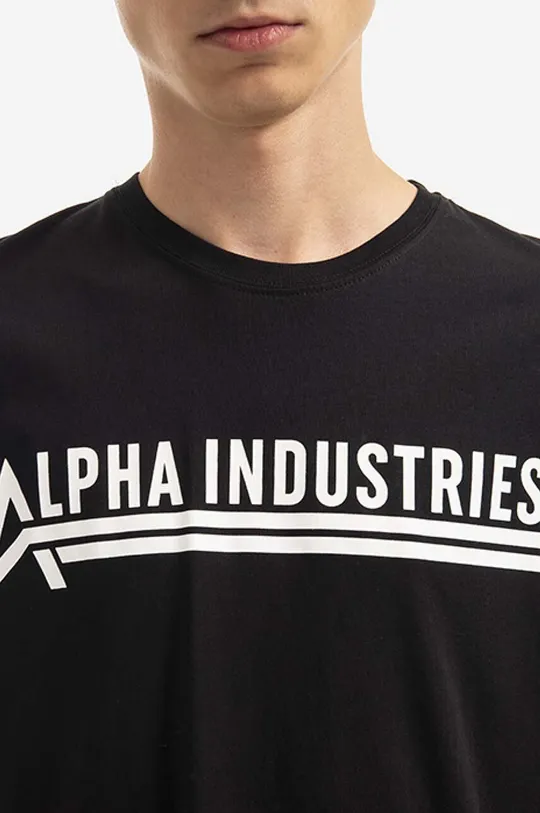 černá Bavlněné tričko Alpha Industries