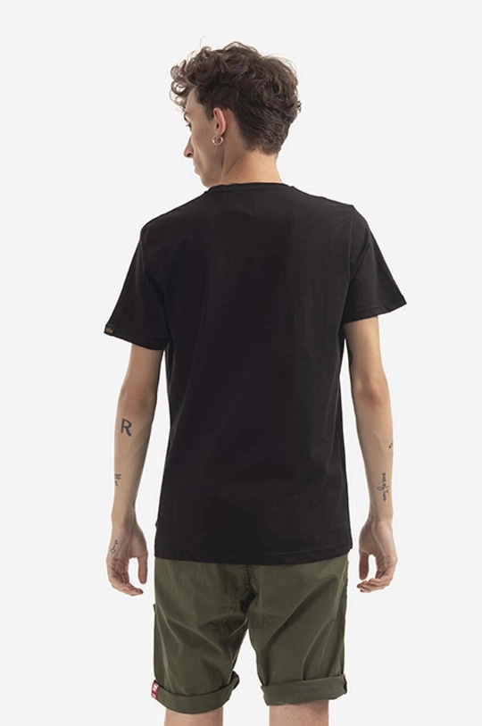 czarny Alpha Industries t-shirt bawełniany