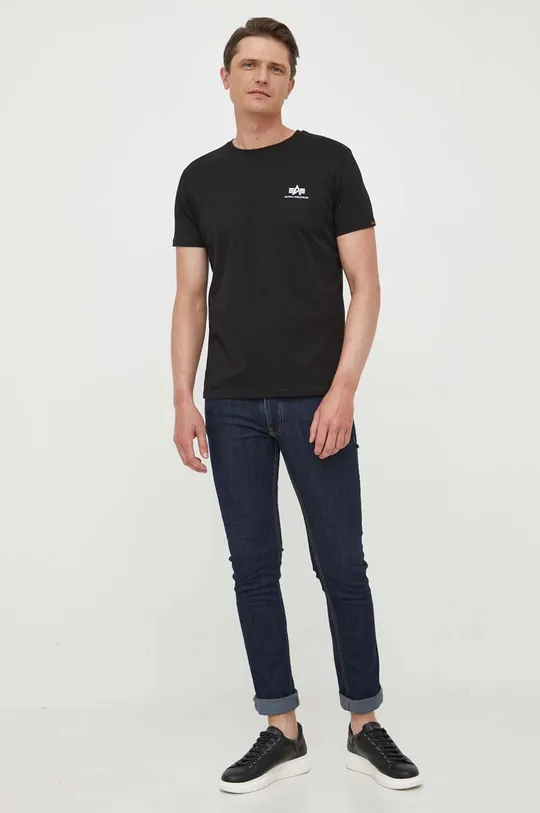 Alpha Industries cotton T-shirt Alpha Industries Backprint T 128507 03 black