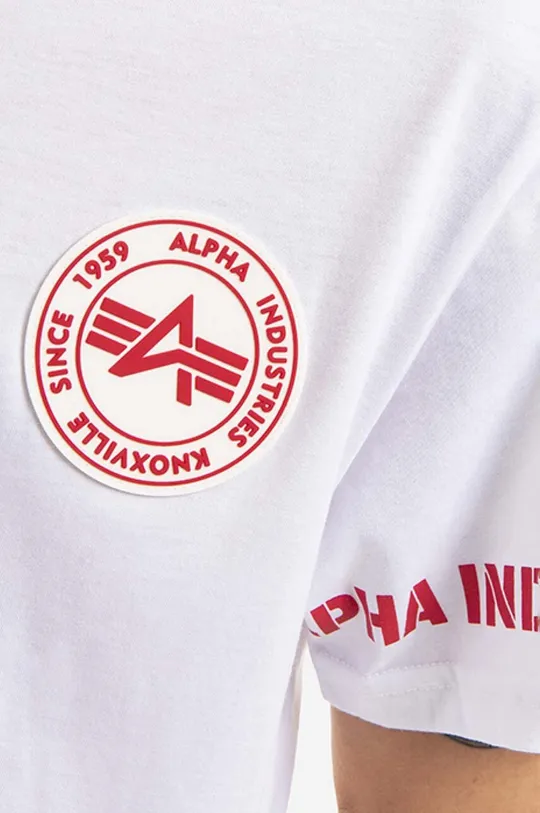 λευκό Βαμβακερό μπλουζάκι Alpha Industries