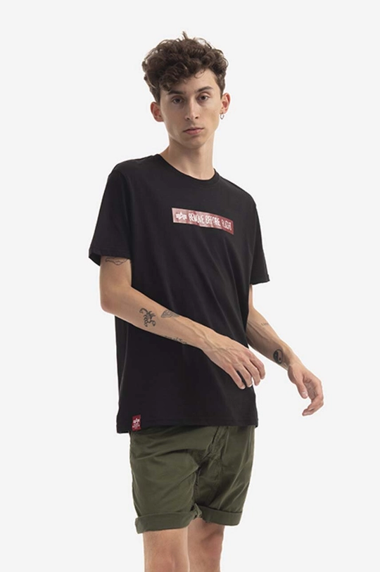 Bavlněné tričko Alpha Industries Rbf Latex Print T černá