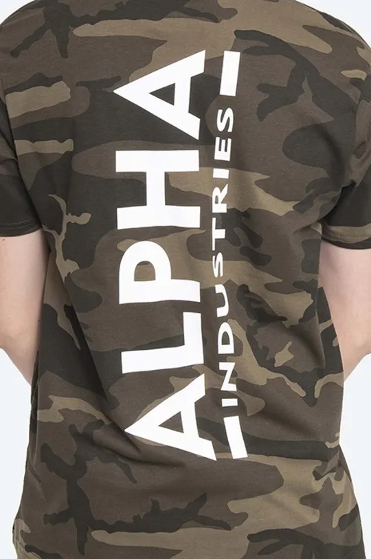 Βαμβακερό μπλουζάκι Alpha Industries Backprint T Camo Ανδρικά