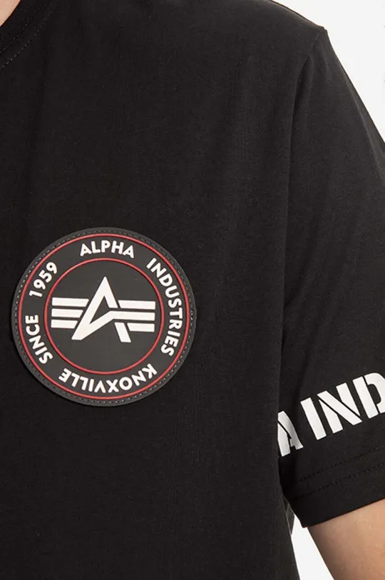 czarny Alpha Industries t-shirt bawełniany