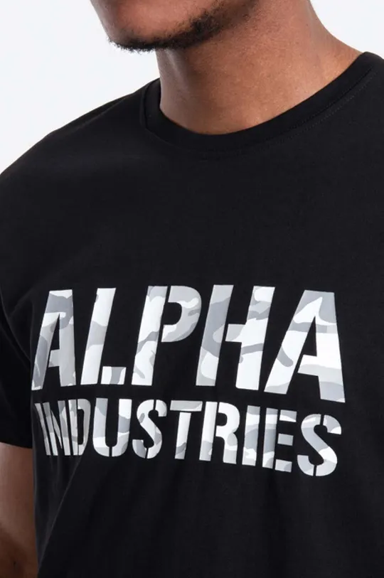 črna Bombažna kratka majica Alpha Industries