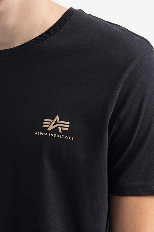 чёрный Хлопковая футболка Alpha Industries