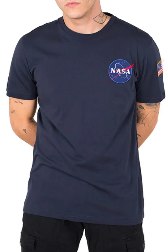 Alpha Industries t-shirt in cotone Space Shuttle T blu navy