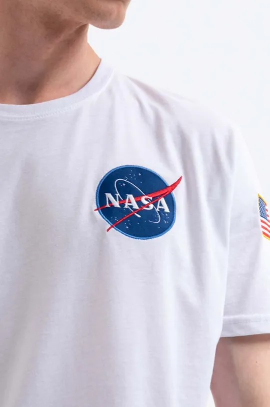 fehér Alpha Industries pamut póló Space Shuttle T