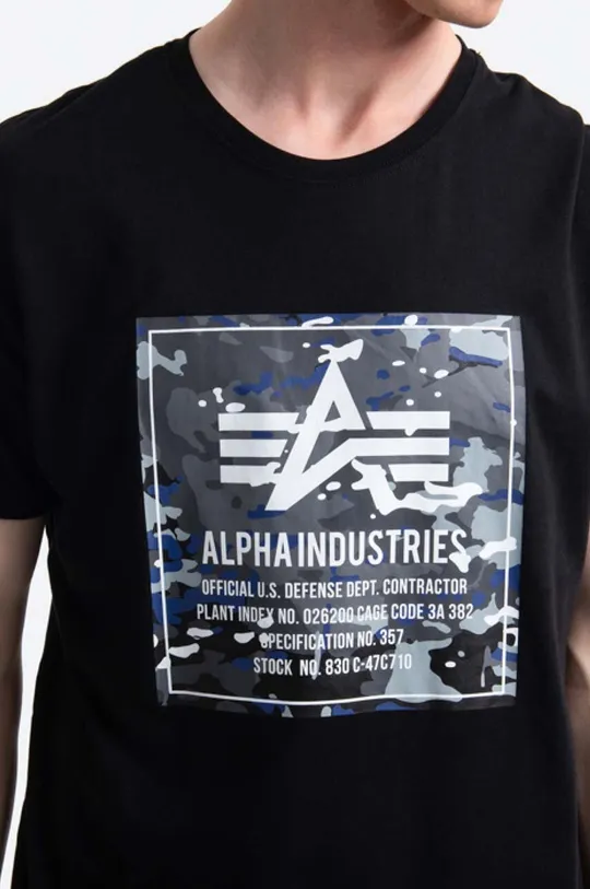black Alpha Industries cotton T-shirt Camo Block