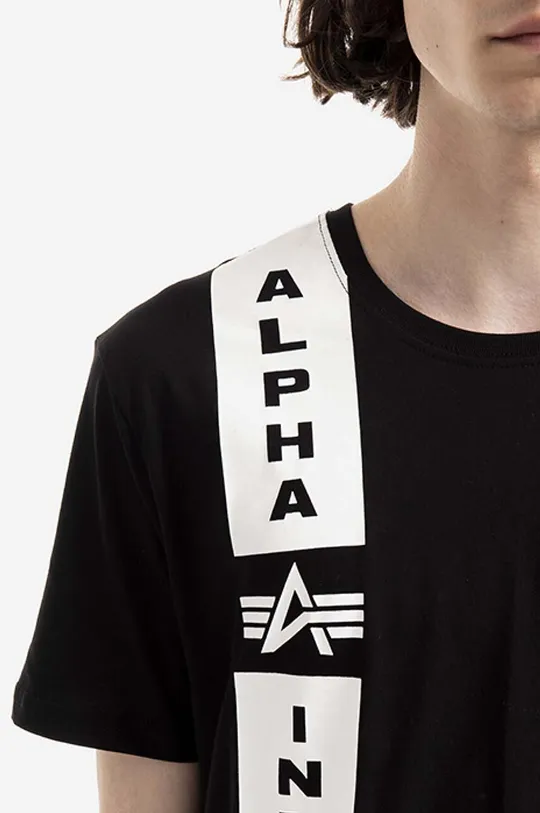 черен Памучна тениска Alpha Industries Defense T