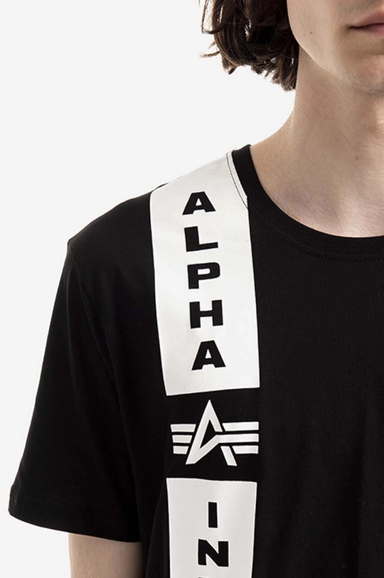 negru Alpha Industries tricou din bumbac Defense T