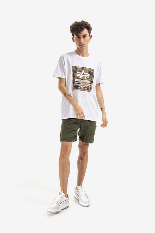 Alpha Industries t-shirt bawełniany Camo Block biały