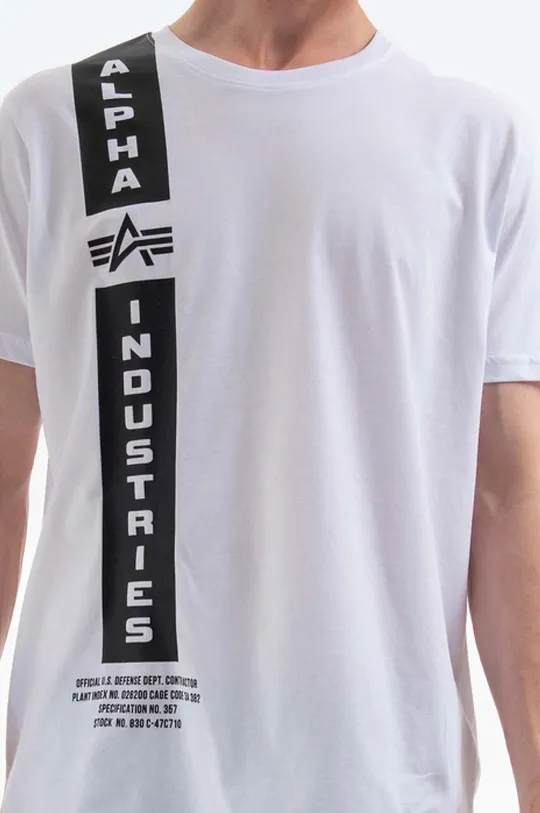 λευκό Βαμβακερό μπλουζάκι Alpha Industries Defense