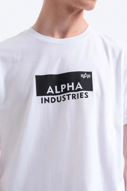 bílá Bavlněné tričko Alpha Industries Box Logo