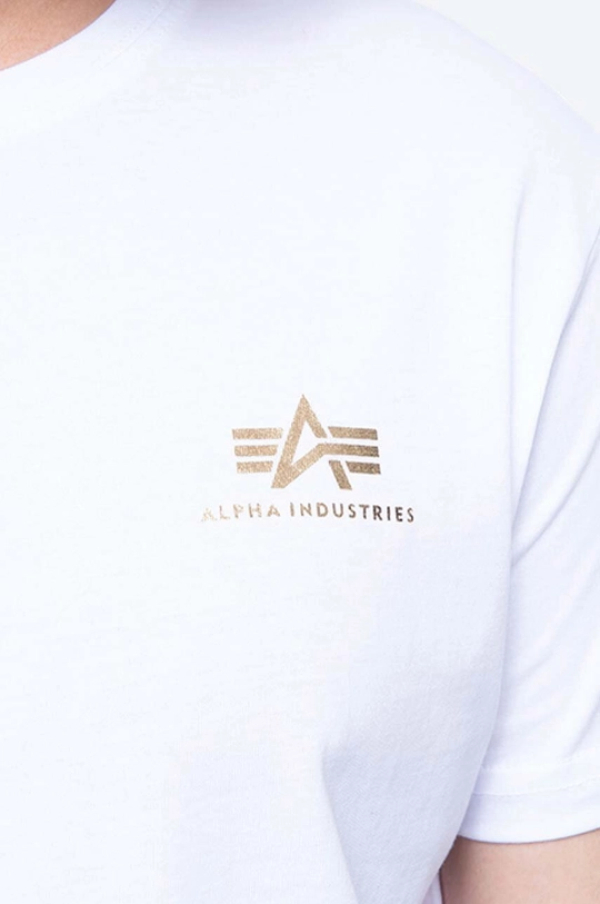 biały Alpha Industries t-shirt bawełniany Basic