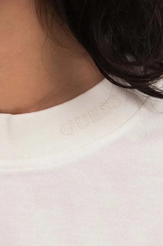 Bavlnené tričko s dlhým rukávom Guess Long Sleeve Mockneck