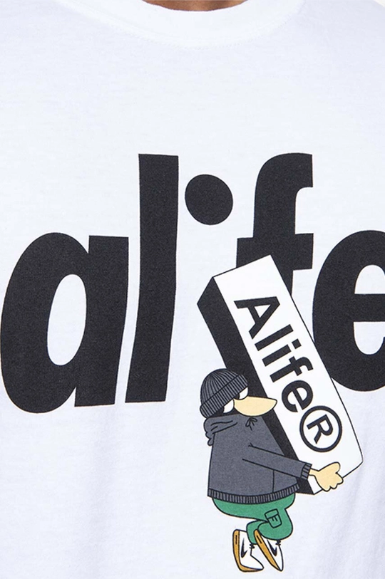 бял Памучна тениска Alife Alife Boostin