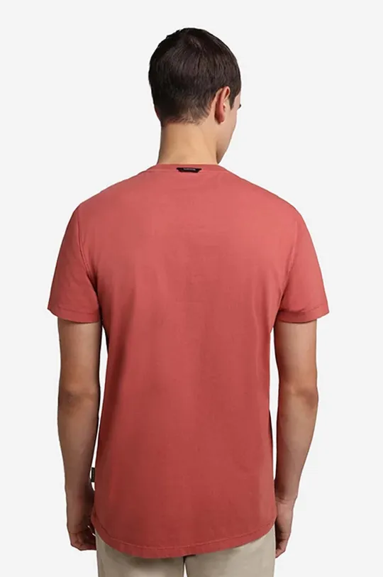 Βαμβακερό μπλουζάκι Napapijri κόκκινο