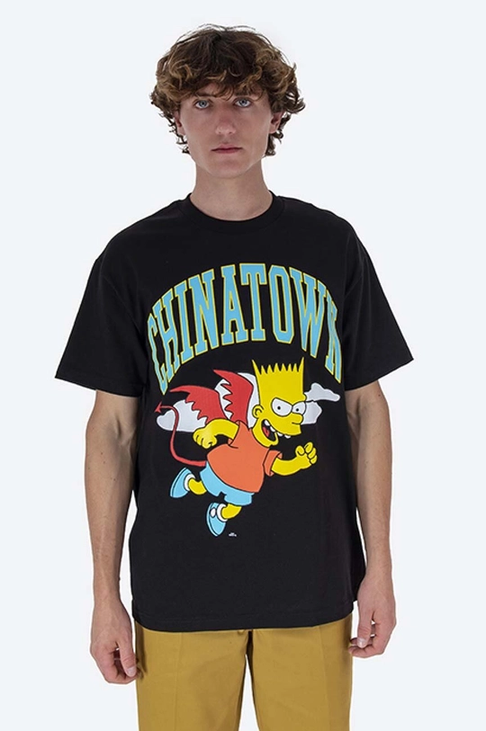 negru Market tricou din bumbac Chinatown Market x The Simpsons Devil Arc T-shirt De bărbați