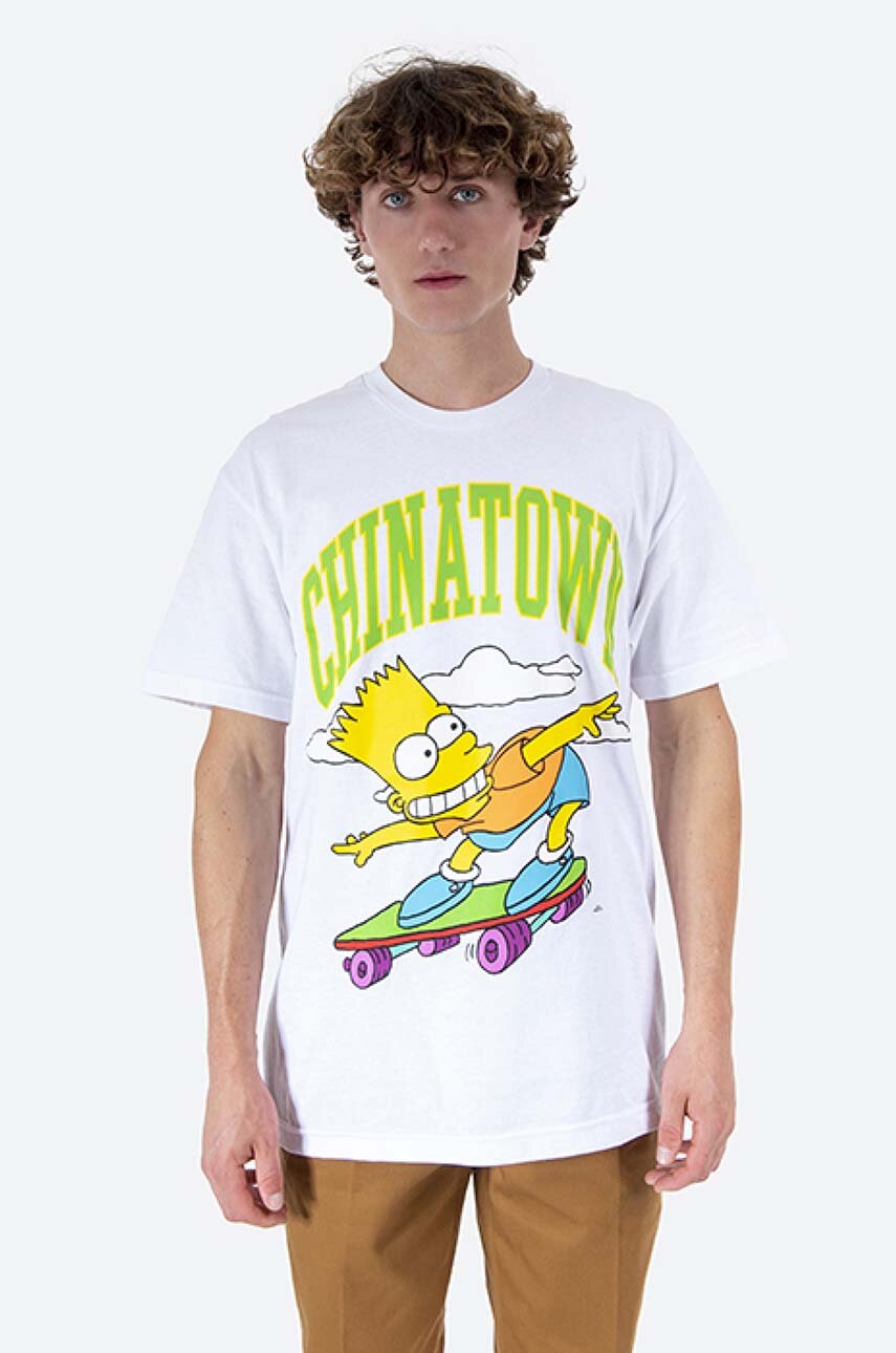 biały Market t-shirt bawełniany Chinatown Market x The Simpsons Cowabunga Arc T-shirt Męski