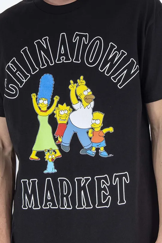 negru Market tricou din bumbac Chinatown Market x The Simpsons Family OG Tee