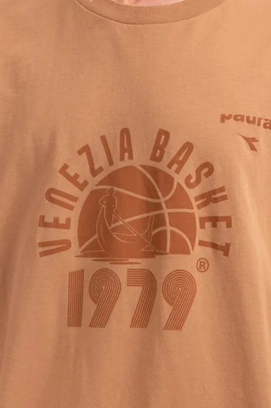 hnedá Bavlnené tričko Diadora x Paura Basket Tee