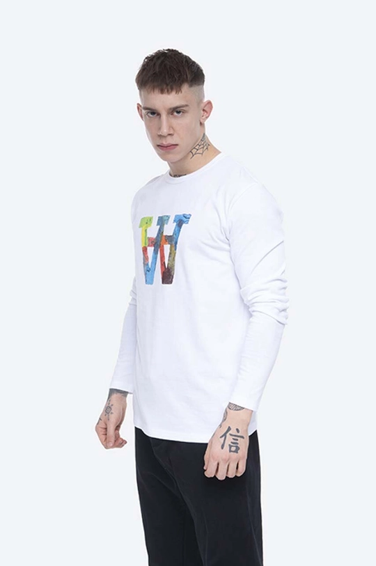 bílá Bavlněné tričko s dlouhým rukávem Wood Wood Mel Longsleeve