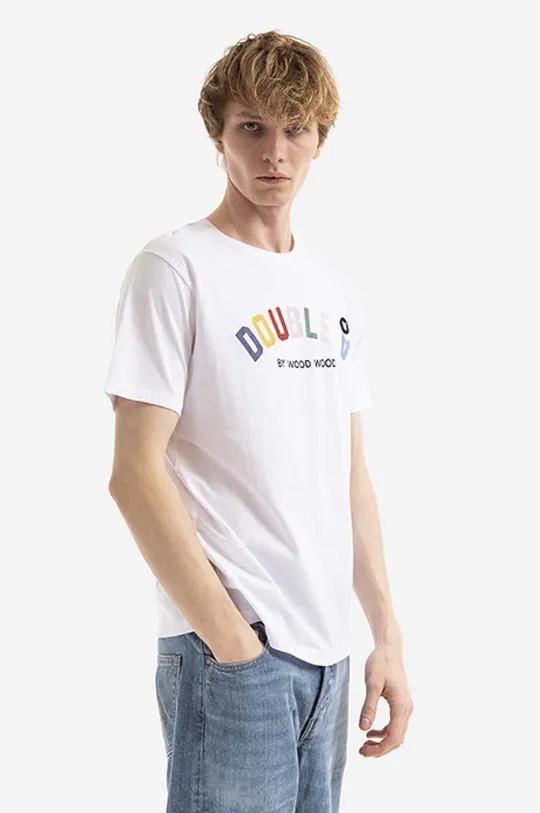 bela Bombažna kratka majica Wood Wood Ace Arch T-shirt Moški