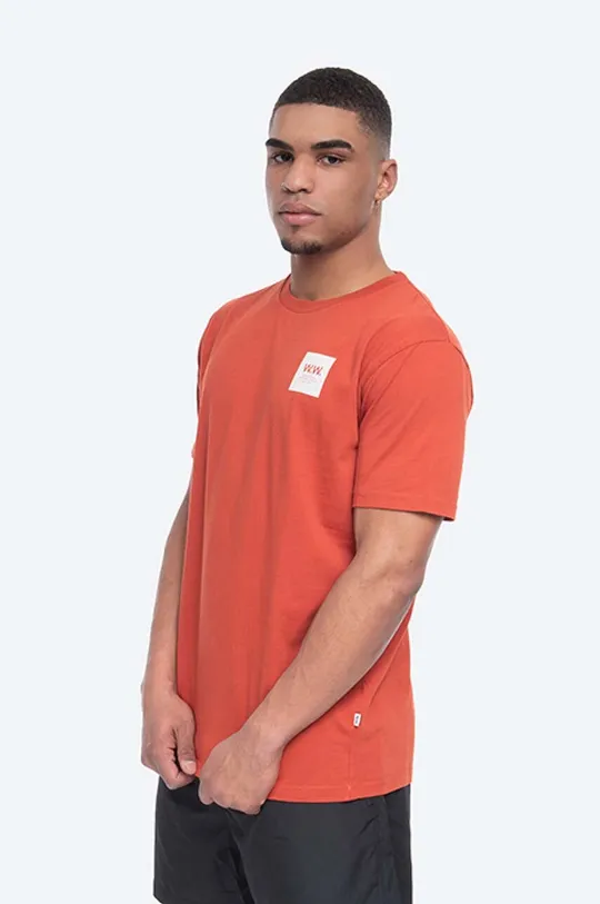 оранжевый Хлопковая футболка Wood Wood Box Мужской