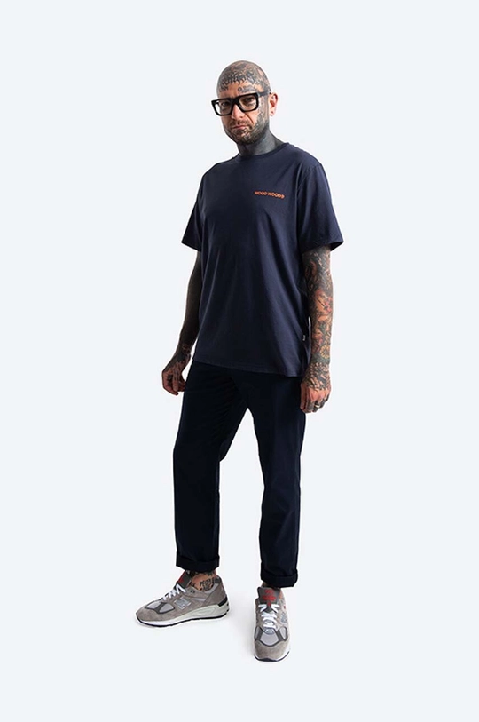 Wood Wood cotton T-shirt Sami Logo T-shirt navy