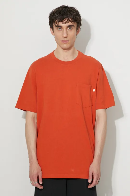 oranžna Bombažna kratka majica Wood Bobby Pocket Moški