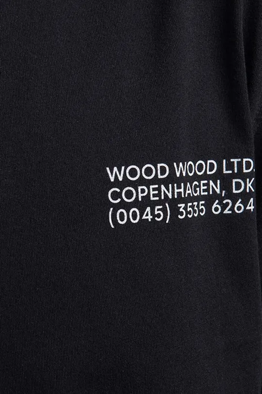 черен Памучна тениска Wood Wood Sami Info T-shirt