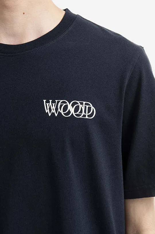 námořnická modř Bavlněné tričko Wood Wood Sami Graphic Logo T-shirt