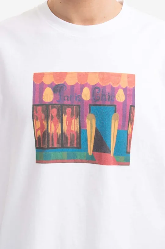 Bavlněné tričko Wood Wood Bobby Paris Chic Painting T-shirt 12235709-2491 WHITE Pánský
