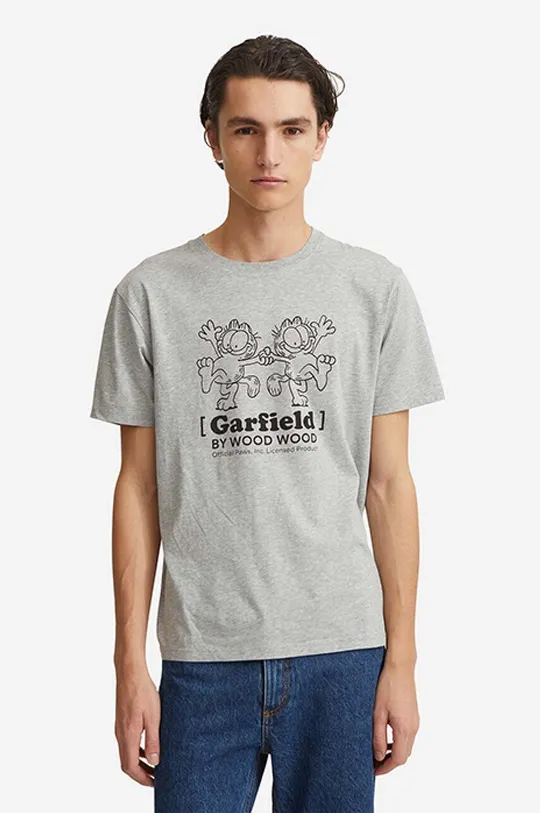 szary Wood Wood t-shirt bawełniany Ace x Garfield Męski