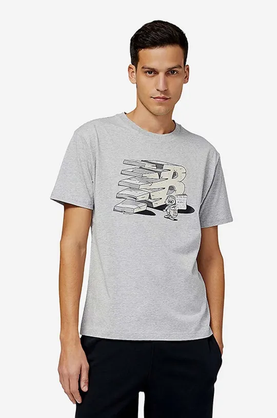 gri New Balance tricou din bumbac De bărbați