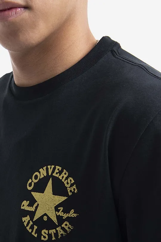 μαύρο Βαμβακερό μπλουζάκι Converse Stampe Chuck Patch