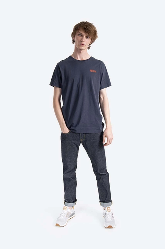 Fjallraven t-shirt bawełniany Tornetrask granatowy