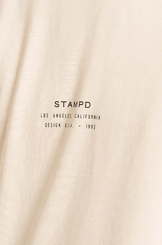 béžová Bavlnené tričko s dlhým rukávom STAMPD