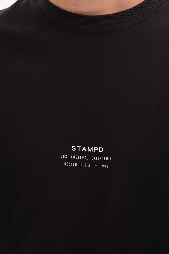 μαύρο Βαμβακερό μπλουζάκι STAMPD