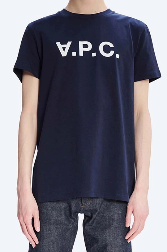 bleumarin A.P.C. tricou din bumbac Vpc Kolor