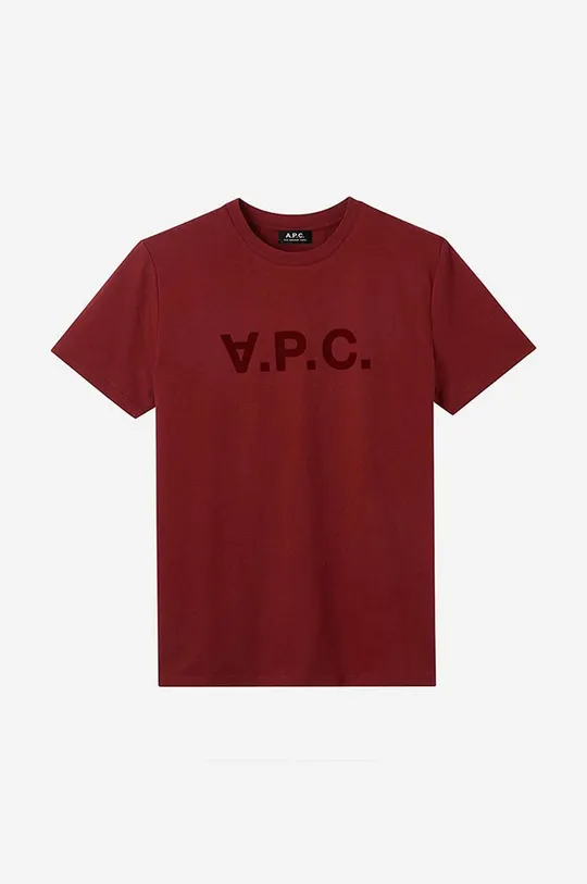 burgundské Bavlněné tričko A.P.C. Vpc Kolor
