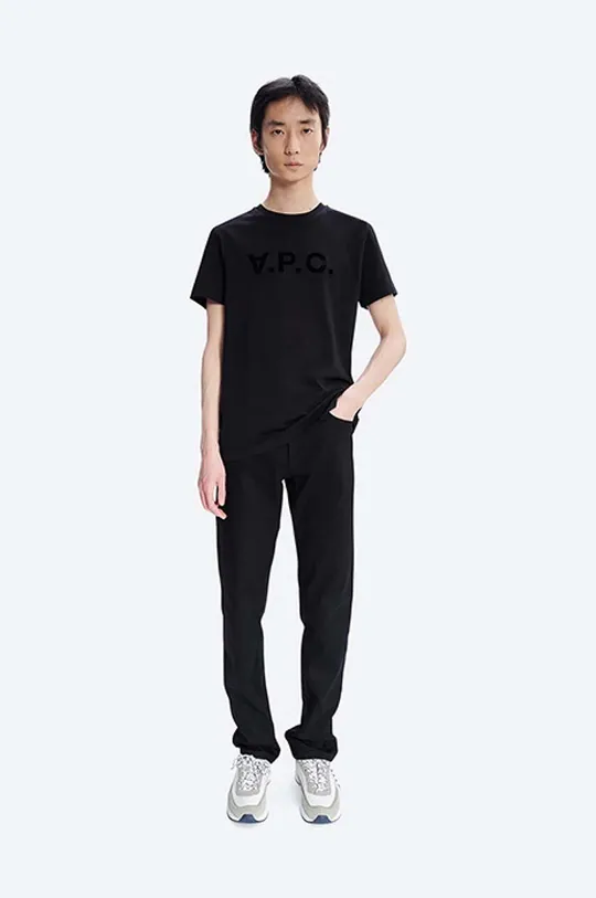 Βαμβακερό μπλουζάκι A.P.C. Vpc Kolor μαύρο