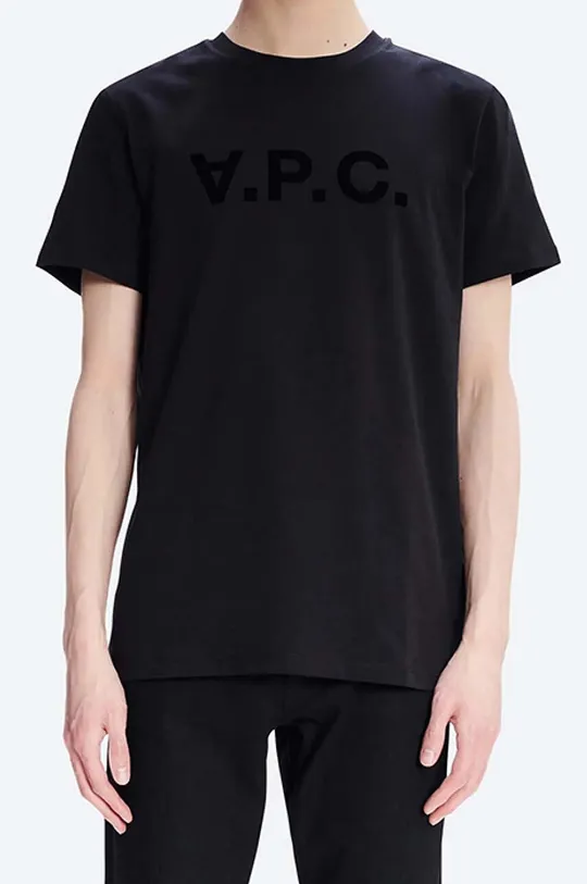 černá Bavlněné tričko A.P.C. Vpc Kolor
