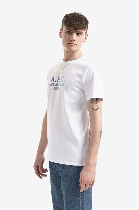 λευκό Βαμβακερό μπλουζάκι A.P.C. Tony Ανδρικά