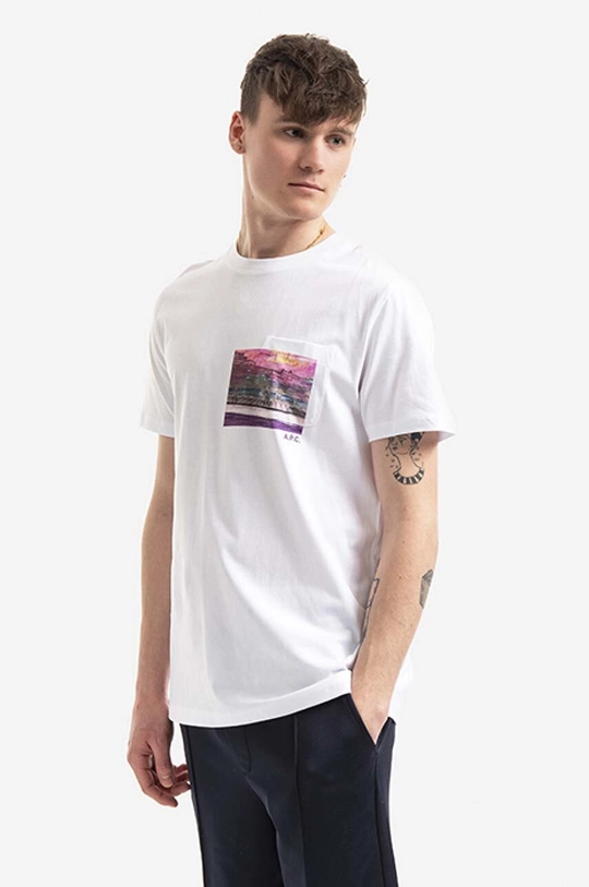 biały A.P.C. t-shirt bawełniany Elias Męski