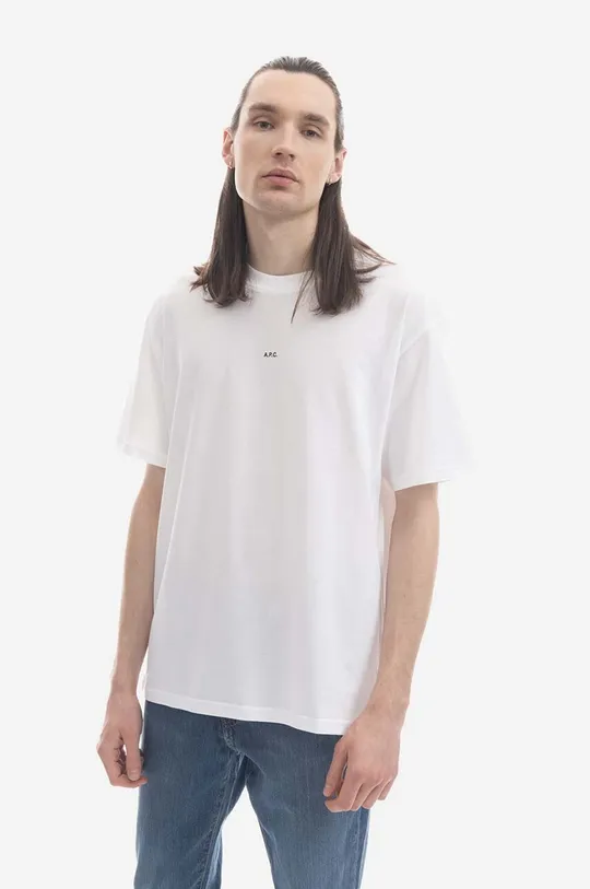 белый Хлопковая футболка A.P.C. Kyle Мужской