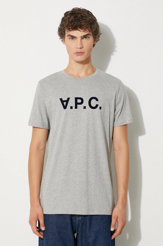 Хлопковая футболка A.P.C. VPC Color печать серый COEZB.H26943