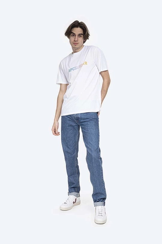 A.P.C. tricou din bumbac Viktor Summer Logo Tee alb